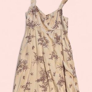 Old Navy Floral Print Mini Dress - Cream and Brown